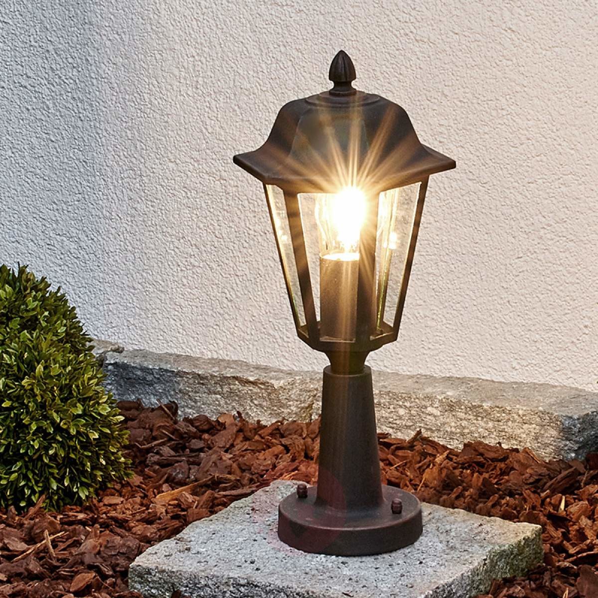 Lampenwelt LAMINA - lampa na cokół, czarno-rdzawa