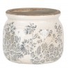 Clayre & Eef Ceramiczna Osłonka Na Doniczkę Kremowo-Szara S 6CE1253S