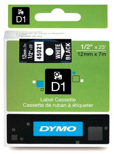 Dymo oryginalny taśma do drukarek etykiet, , 45021, S0720610, biały druk/cza