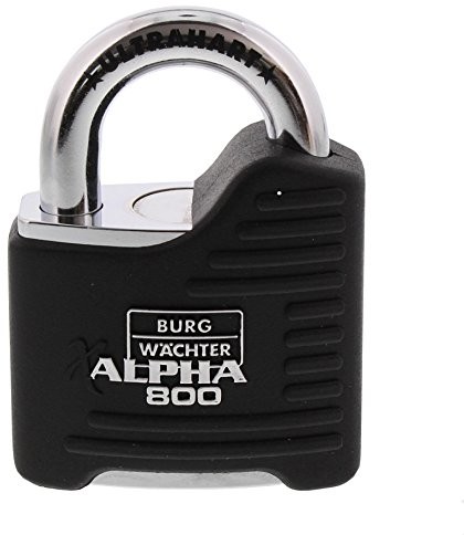 Burg Wächter Alpha 800 65 SB bardzo twarda kłódka, grubość pałąka 11 mm, ochrona przed wierceniem lub obcięciem, 2 kluczyki Alpha 800 65 SB