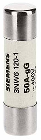 Siemens 3NW6117-1 SENTRON, cylindryczne ogniwo bezpiecznika, 14 x 51 mm, 40 A, gG, Un AC: 500 V, biały 3NW6117-1
