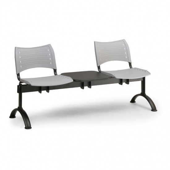 B2B Partner Plastikowe ławki VISIO, 2 siedzenia + stołek, czarne nogi 150510