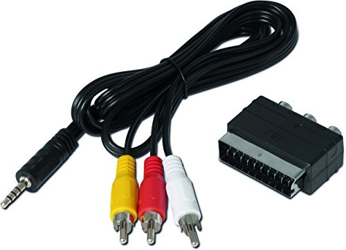 TechniSat 0000/3649 wtyczka jack-cinch/Scart Adapter zestaw do TechniSat Receiver (pasuje do DigiPal T2 HD i DigiPal T2 DVR) czarna 0000/3649
