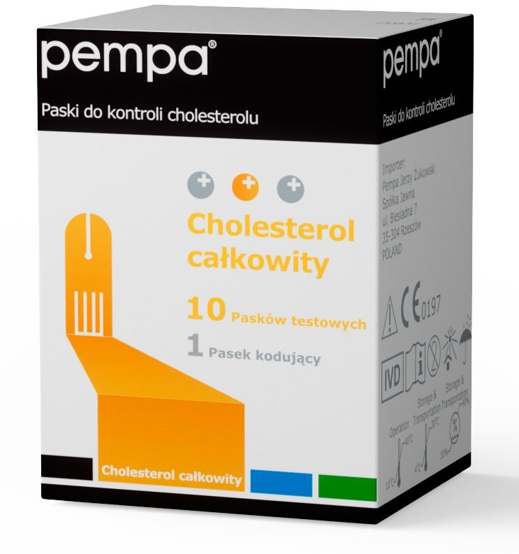 Pempa Paski do kontroli cholesterolu - 10 pasków testowych Pempa