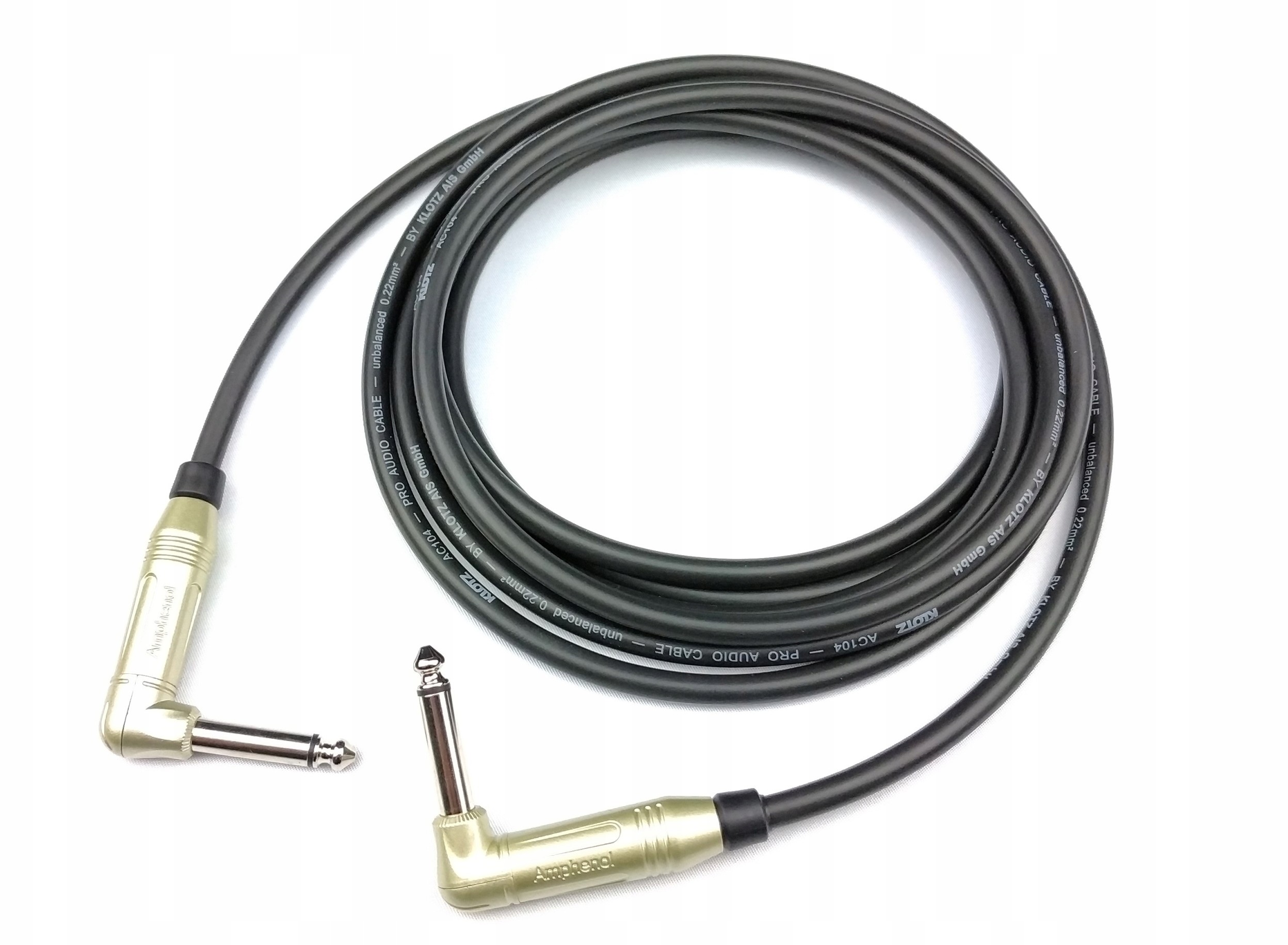 Klotz Kabel Gitarowy 2 x Jack kątowy czarny 5 m