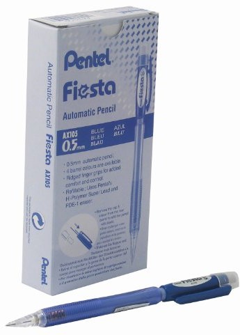 Pentel Fiesta druku ołówki 0,5 MM Kopalnia 12 sztuki niebieskiej trzon AX105-CO