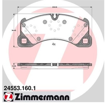 ZIMMERMANN Zestaw klocków hamulcowych, hamulce tarczowe 24553.160.1