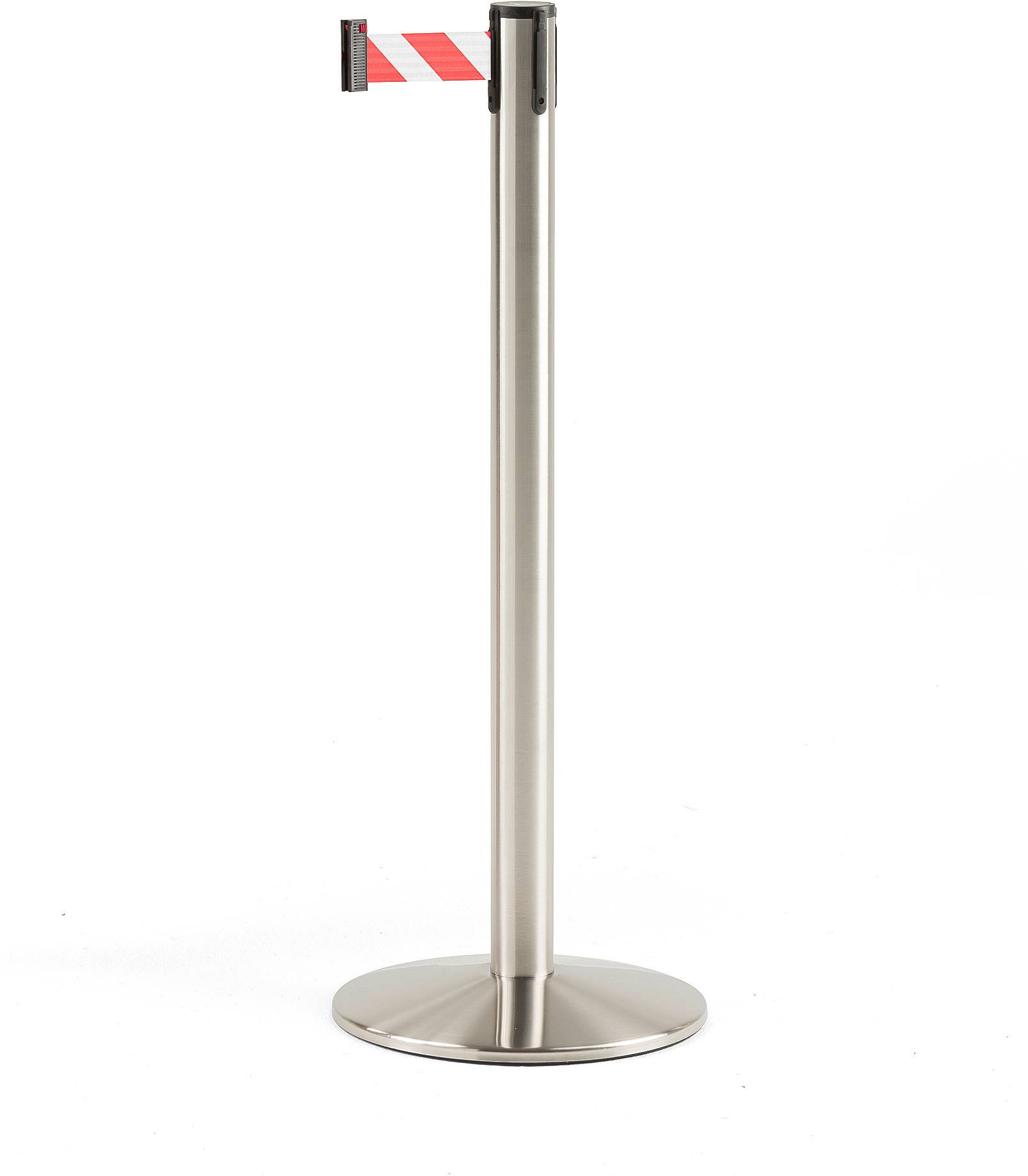 AJ Taśmowy system wygrodzenowy 3650 mm stal szczotkowana taśma biało-czerwo 312414