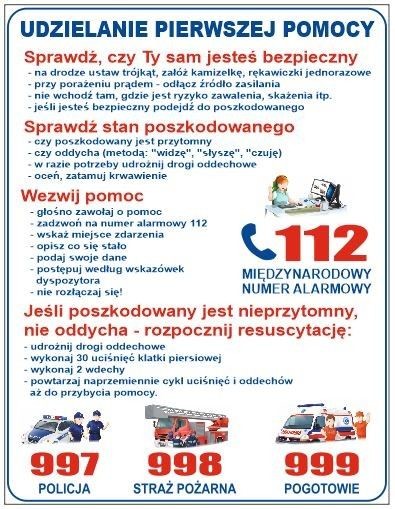 Naklejka - Udzielanie Pierwszej Pomocy ED016