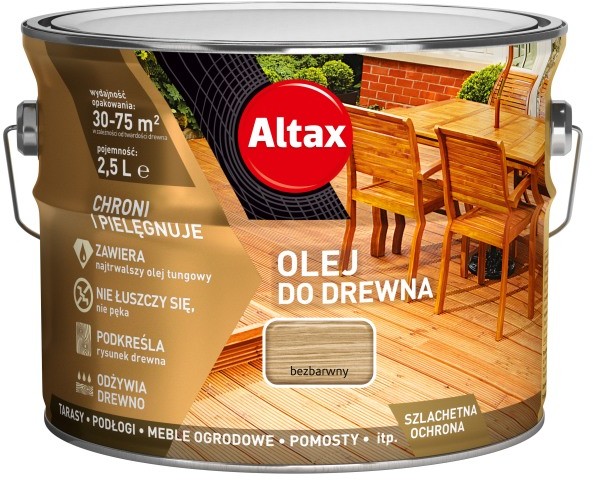 Altax Olej do drewna bezbarwny 2 5 l