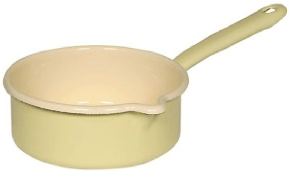 Riess Żółtozielony rondelek z dzióbkiem emaliowany 1 l Pastell Żółtozielony rondelek z dzióbkiem emaliowany 1 l Pastell