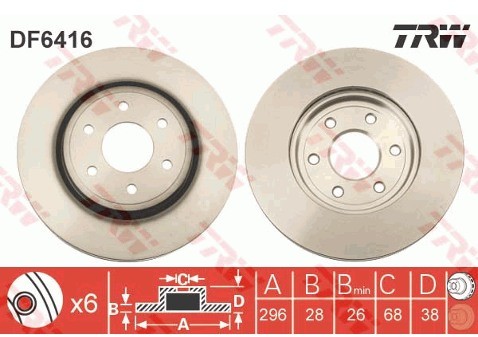 TRW Tarcza hamulcowa DF6416