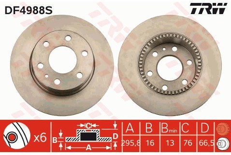 TRW Tarcza hamulcowa DF4988S