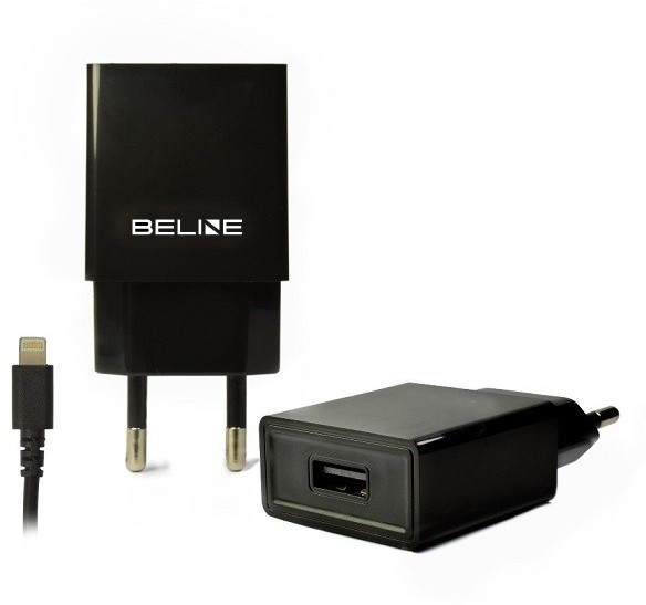Beline beline Ładowarka sieciowa 1xUSB + lightning 1A czarna iPhone 5/6/7/8/X (Beli0007)