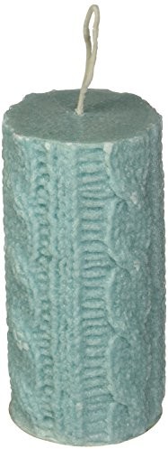 Candele D'Aurora Świeca świece firmy Aurora Elsa z wykończenie na drutach, wosku, jasnoniebieski, 7 x 7 x 13 cm 942