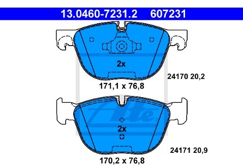 ATE Klocki hamulcowe - komplet 13.0460-7231.2