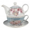 Clayre & Eef Dzbanek z Filiżanką Porcelanowy w Kwiaty D Clayre & Eef PECTEFO