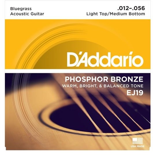 D'Addario komplet strun do gitary akustycznej, owijka z brązu EJ19