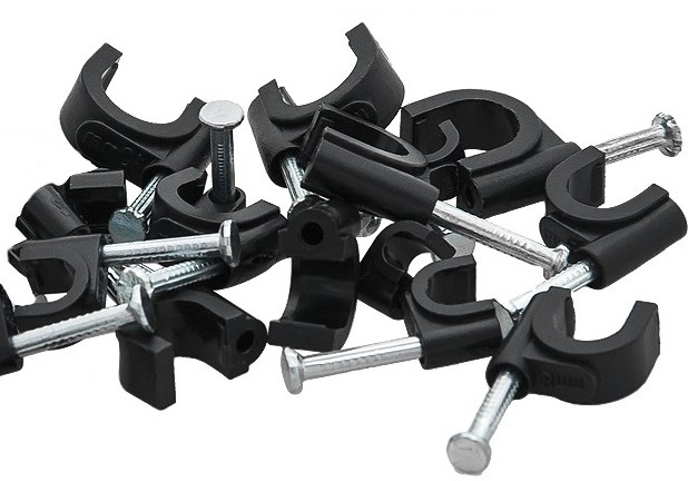 Uchwyt Kabla kabli Flop czarny Okrągły 7mm 100szt