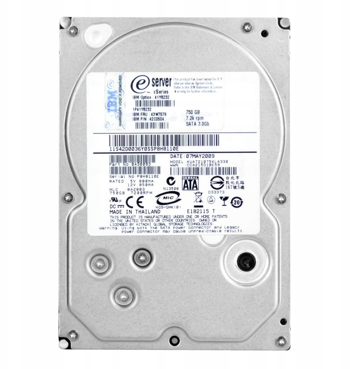 IBM 43W7579 750GB Sata II 3.5'' HUA721075KLA330