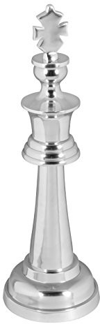 Wohnling szachy figurka  duży statuetka z aluminium dekoracja | wzór w X-XL | dekoracyjna figurka wykonana z polerowanego aluminium | nowoczesny ozdoba do mieszkania w kolorze srebrnym | gigantycznego WL1.880