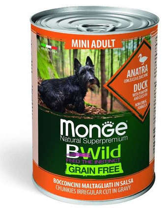 Monge BWild GF Mini Karma dla psów małych ras kaczka 400g