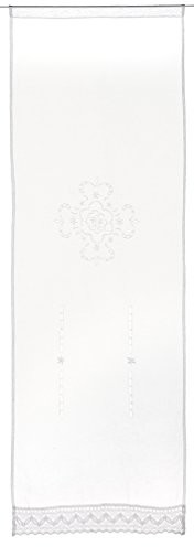 Home Fashion Home fashion makata na drzwi ozdobiona haftem, z materiału o strukturze płótna, biały 023/715-0105 180X0060CM