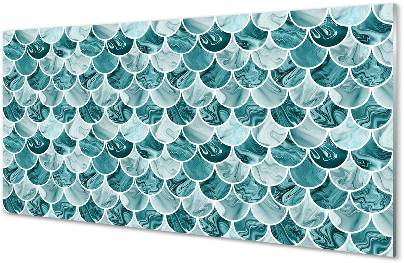 Tulup.pl Szklany Panel Wzór rybiej łuski 140x70cm