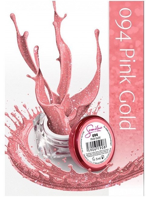 Semilac UV Gel Color 094 Pink Gold 5ml Żel UV do paznokci 5902533440429