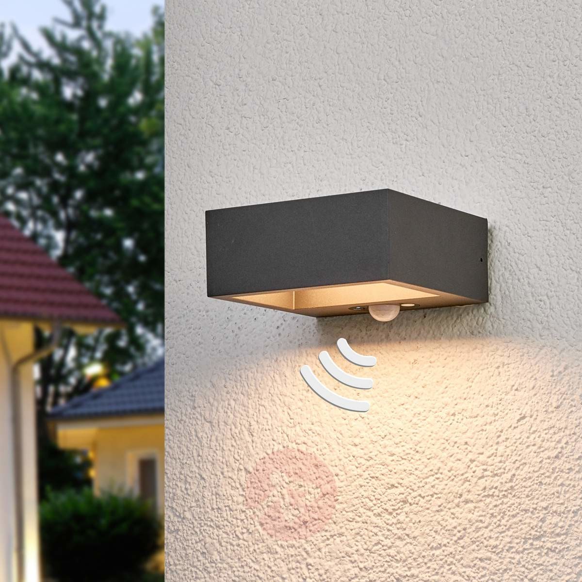 Lampenwelt Sensorowa lampa zewnętrzna LED MAHRA