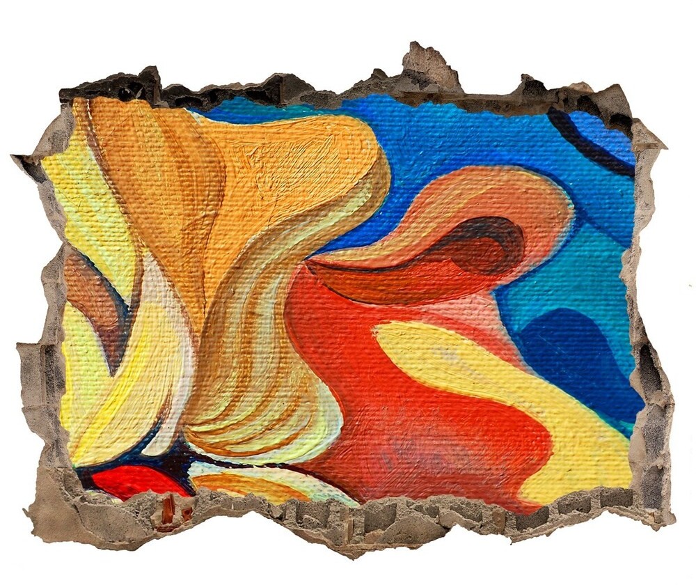 Wallmuralia.pl Dziura 3d fototapeta naklejka Abstrakcyjny kwiat