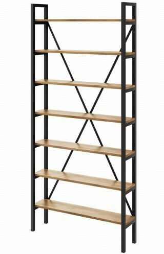 S&w Design Regał Medium 220x60-160x40 cm Industrial Loft na książki D7 RM700040220D