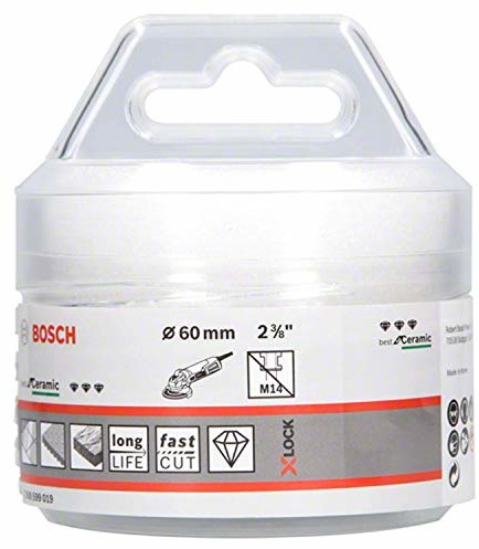 Bosch Professional 2608599019 wiertło diamentowe do suchej powierzchni, najlepsze (do ceramiki, X-Lock, Dry Speed,  60 mm, długość robocza 35 mm)