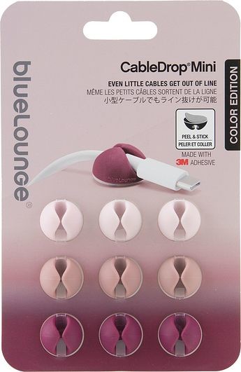 BlueLounge Uchwyty na kable Cable Drop Mini Ombre różowe 9 szt. BLUCDM-OMBLUSH