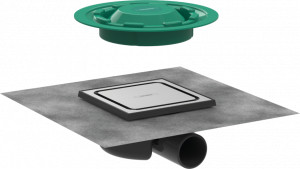 HANSGROHE 56055800 RainDrain Spot Odpływ punktowy 15 x 15 cm ruszt stal szlachetna szczotkowana