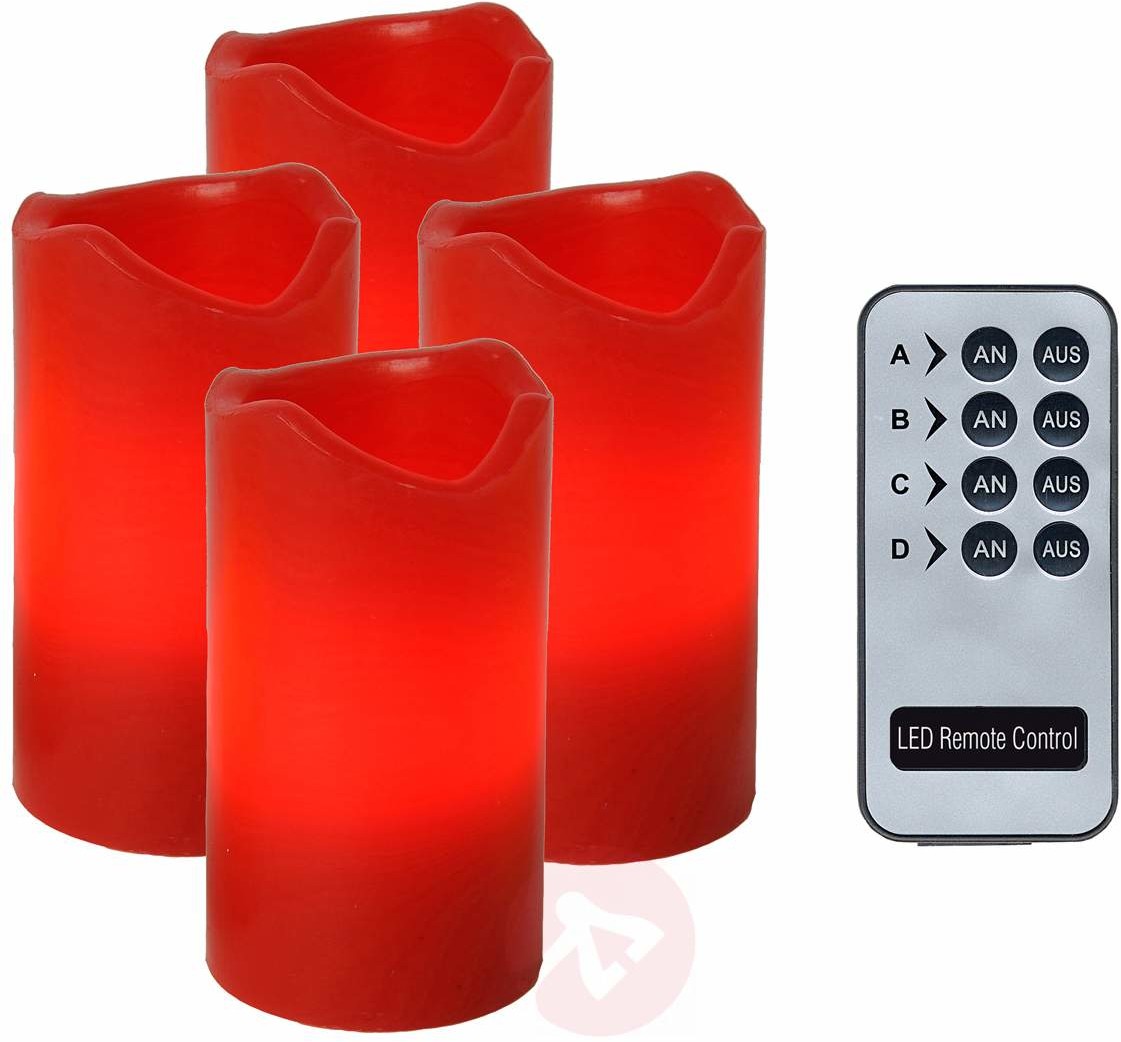 Best Season Zestaw 4-cz - Candle LED-świece z pilotem czerwony