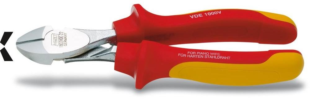 Hazet Szczypce boczne Hazet 1802VDE-22 180 mm DIN EN 60900 DIN ISO 5749 64 HRC stal chromowo-wanadowa
