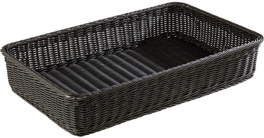 APS Koszyk prostokątny z polipropylenu 530 x 325 x 100 mm, czarny | Profi Line 50722