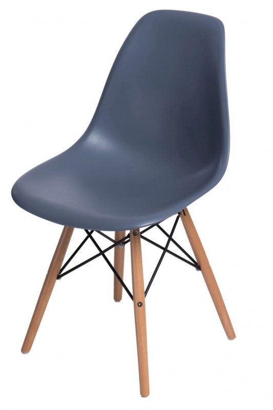 D2.Design Krzesło P016W PP dark grey, drewniane nogi 80386