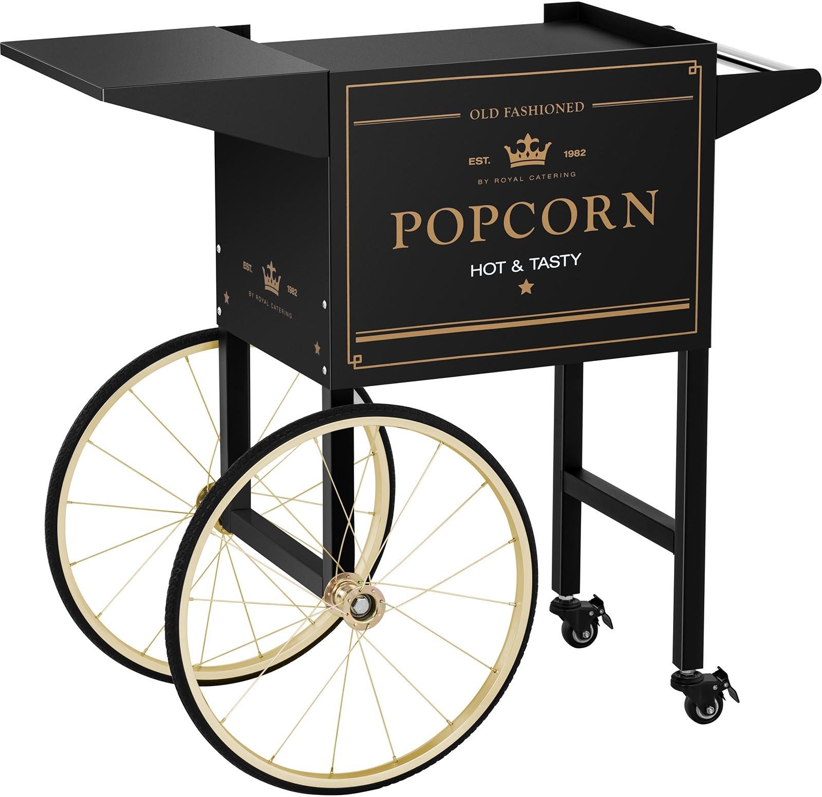 Royal Catering Wózek do popcornu - 51 x 37 cm - czarno-złoty - RCPT-BGWG-1 - 3 lata gwarancji/ RCPT-BGWG-1