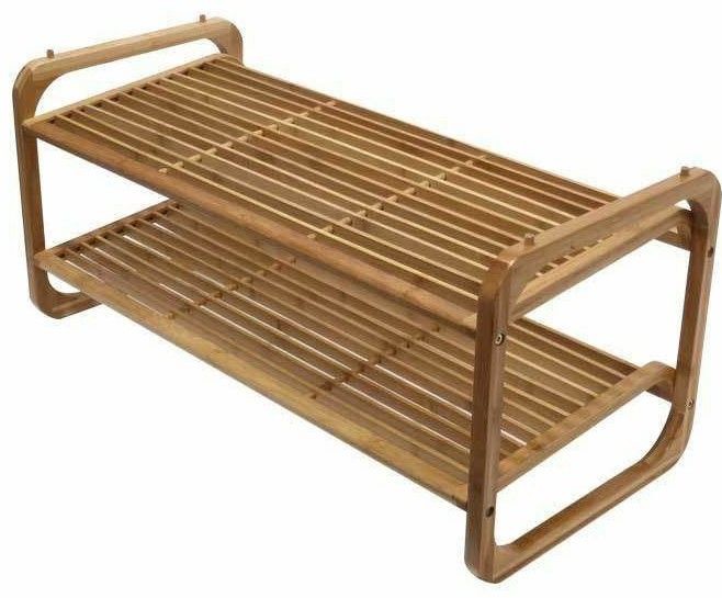 Compactor stojak na buty UGO 2 piętrowy z naturalnego drewna bambusowego regulowany