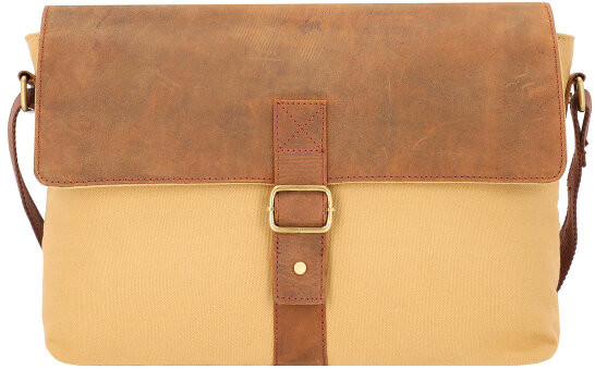 Dermata Dermata Torba messenger 42 cm przegroda na laptopa sand DMT-2844-25