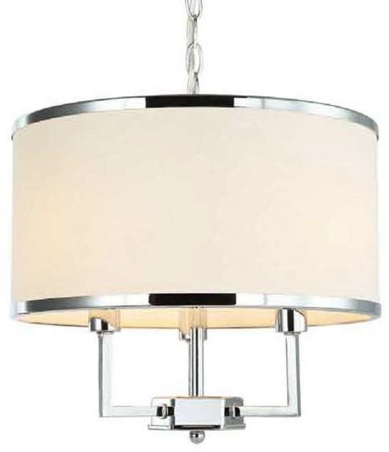 Orlicki Design Lampa wisząca 3 punktowa chrom Casa cromo S z kremowym abażurem -