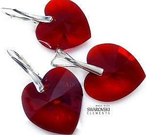Arande Swarovski Przepiękny Komplet Red Heart Srebro 2207858061