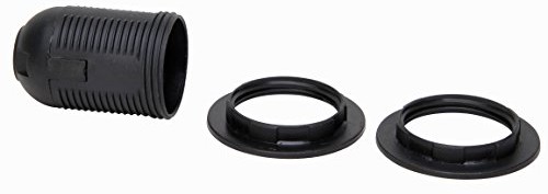 Kopp oprawka z materiału izolacyjnego E27 z 2x pierścieniem na parasole, czarna, 214305049 214305049