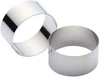 Kitchen Craft Duża  pierścienie-płyta ze stali nierdzewnej, 7 cm głębokości, 2 sztuki KCRING