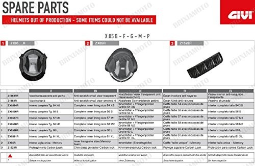 Givi Givi Wyściółka wewnętrzna + wyściółka policzkowa, czarna, rozmiar 40 Z179452R