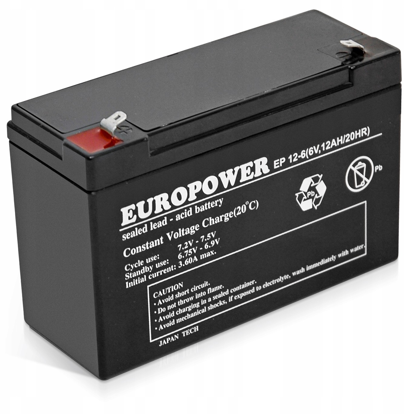 Europower Akumulator Do Alarmu 12Ah 6V Agm EP12-6