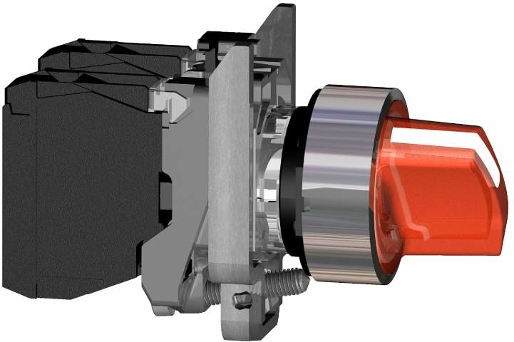 Schneider Przełącznik-2-pozycje-czerwony-LED-110-120V-piórko-krótkie-metalowy-stabilny XB4BK124G5