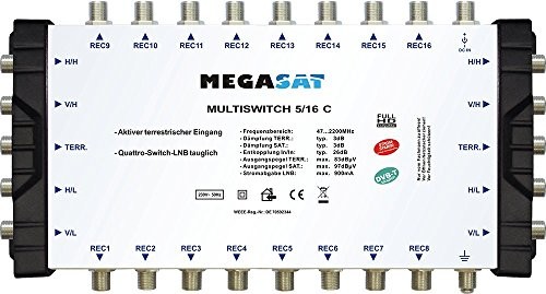 Megasat 0600192 Multischalter 5/16 °C Srebrny 0600192